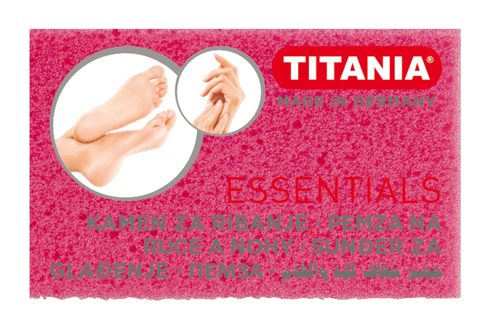 Пемза педикюрна маленька Titania, 6х3,5х2,5 см, рожевий (3000-1 розов) - фото 1