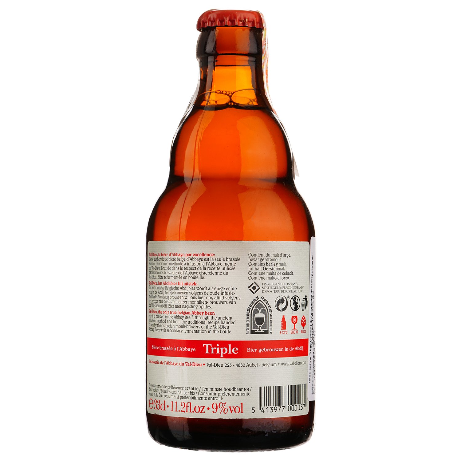 Пиво Val-Dieu Triple, светлое, 9%, 0,33 л - фото 2