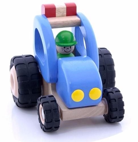 Машинка дерев'яна Goki Трактор, синій, 14,5 см (55928G) - фото 2