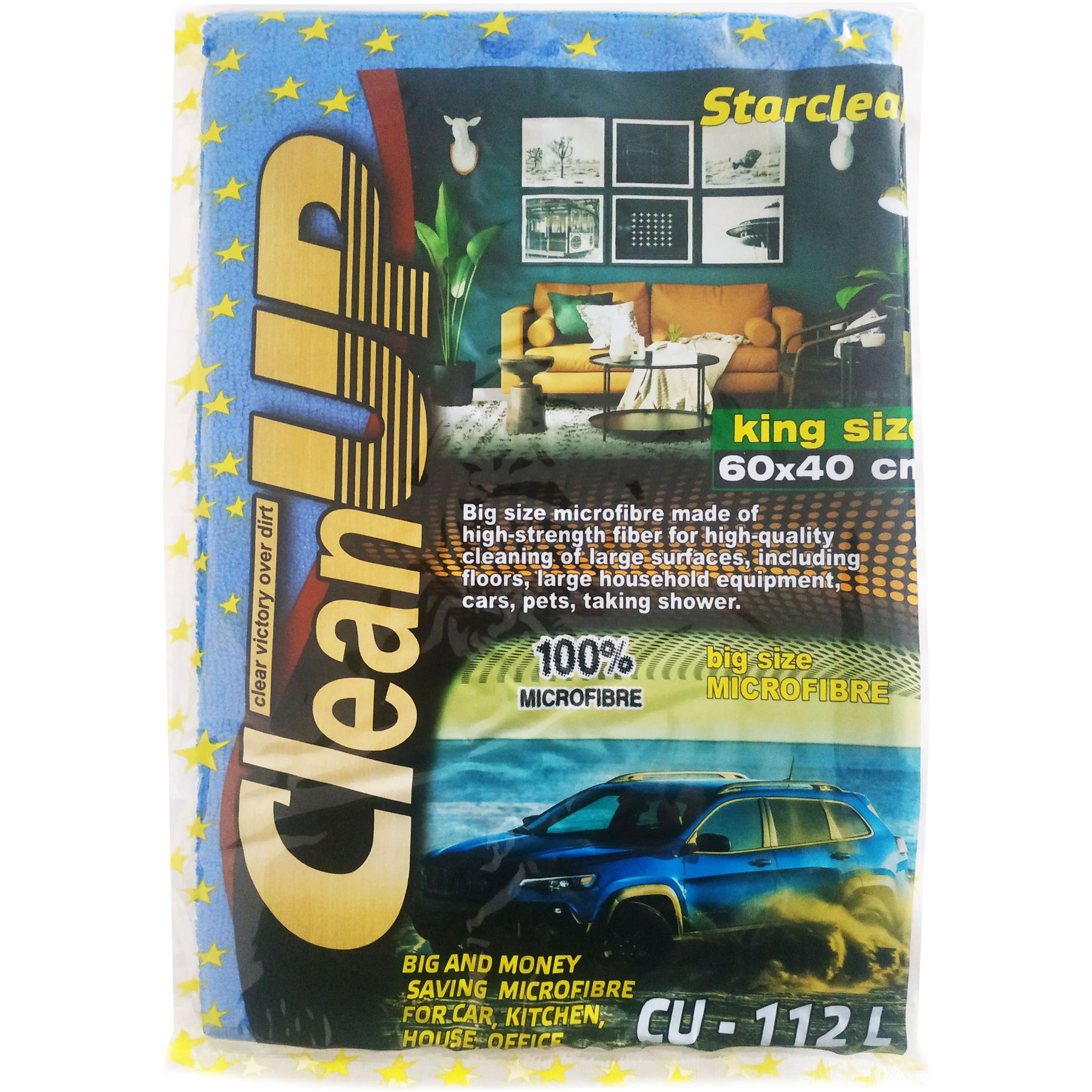 Салфетка CleanUp CU-112L микрофибра универсальная 60x40 см 1 шт. (km-9842) - фото 1