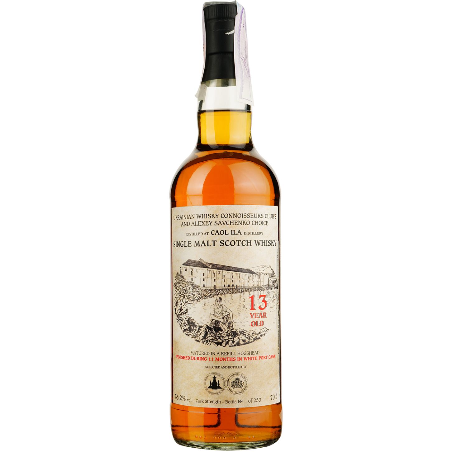 Виски Caol Ila 13 Years Old White Porto Single Malt Scotch Whisky, в подарочной упаковке, 55,2%, 0,7 л - фото 2