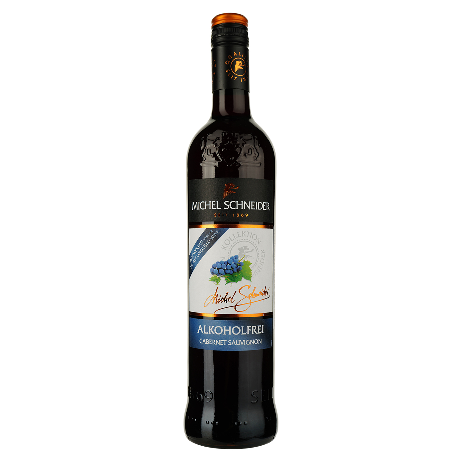 Вино безалкогольное Michel Schneider Zimmermann-Graeff&Muller Cabernet Sauvignon, красное, полусладкое, 0,5%, 0,75 л - фото 1