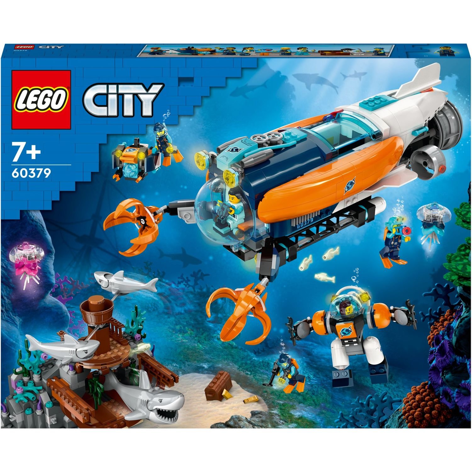 Конструктор LEGO City Глубоководная исследовательская подлодка, 842 детали (60379) - фото 1