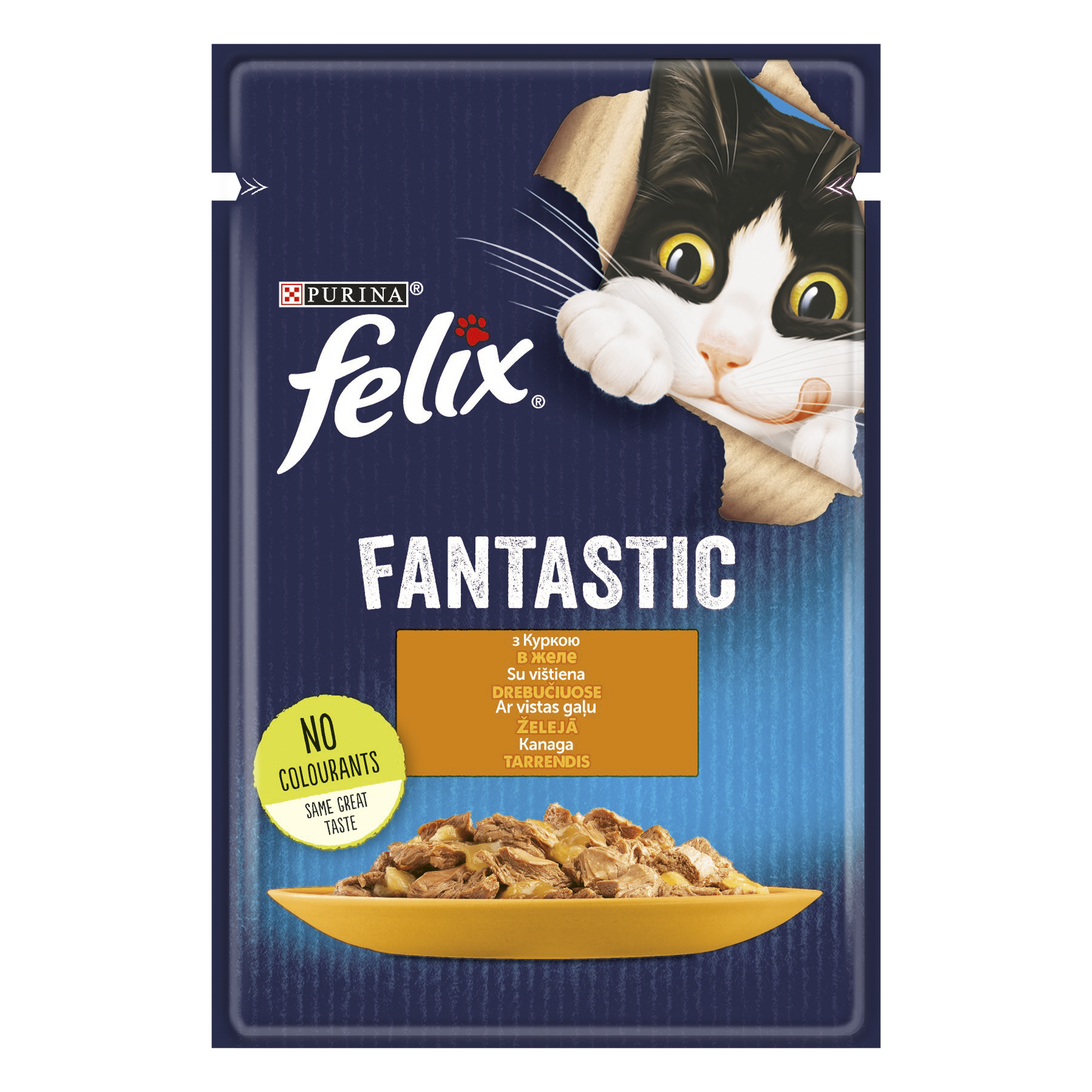 Влажный корм для кошек Felix Fantastic, кусочки в желе, с курицей, 85 г - фото 1