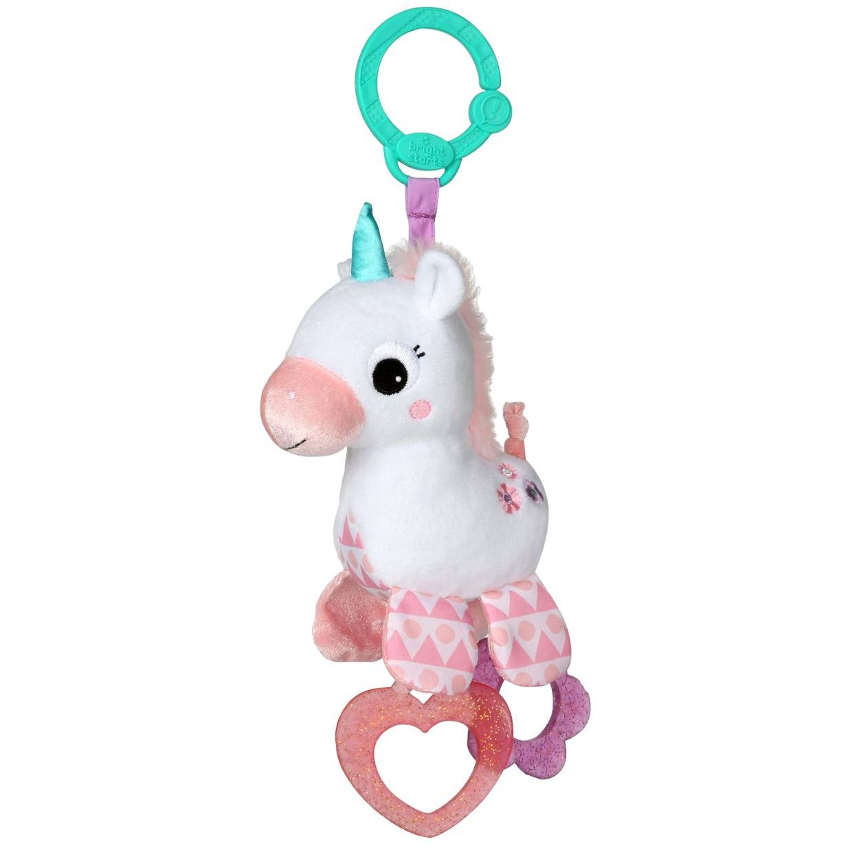 Підвіска-брязкальце Bright Starts Sparkle & Shine Unicorn On-the-Go Toy (11122) - фото 1