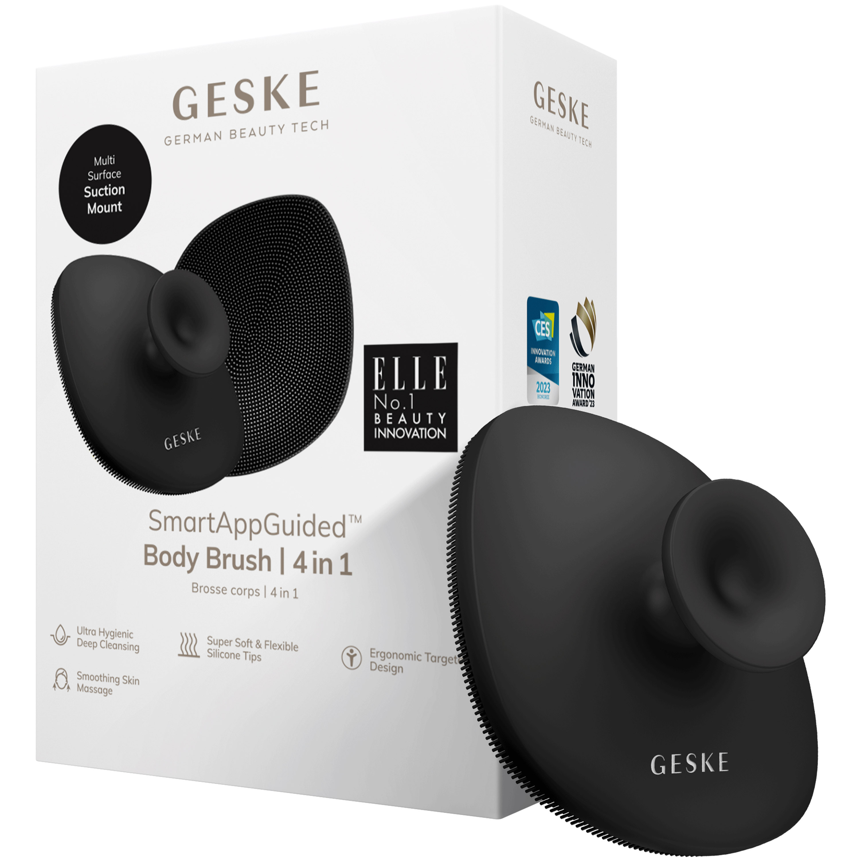 Щетка для тела GESKE Body Brush 4 в 1 серая - фото 1