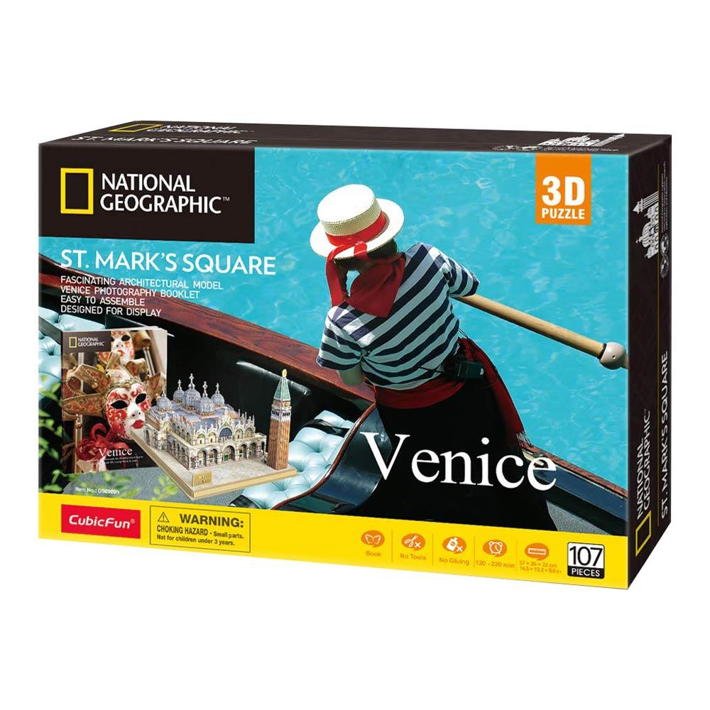 3D Пазл CubicFun National Geographic Площадь Святого Марка, 107 элементов (DS0980h) - фото 2