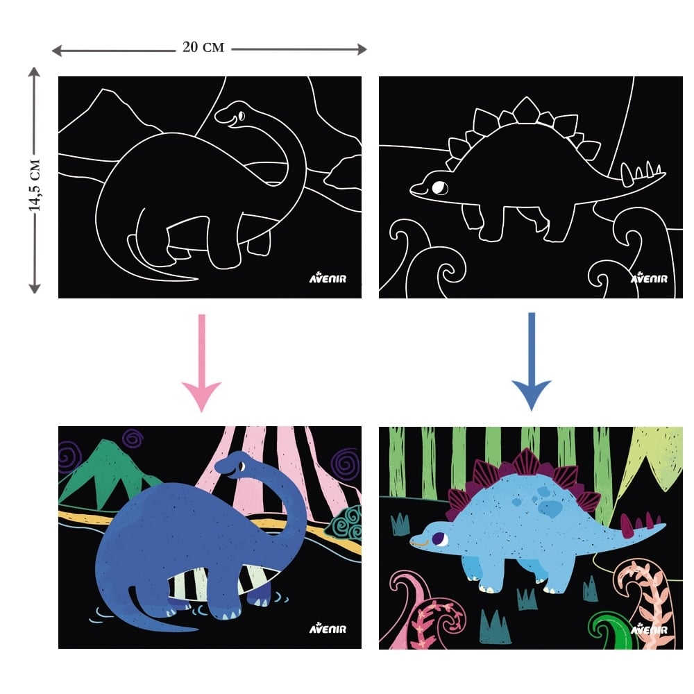 Набор для творчества скретч-арт Avenir Динозавры, 8 листов (CH1675) - фото 4