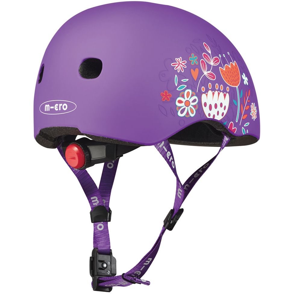 Защитный шлем Micro 48-53 см фиолетовый с цветами (AC2137BX) - фото 5