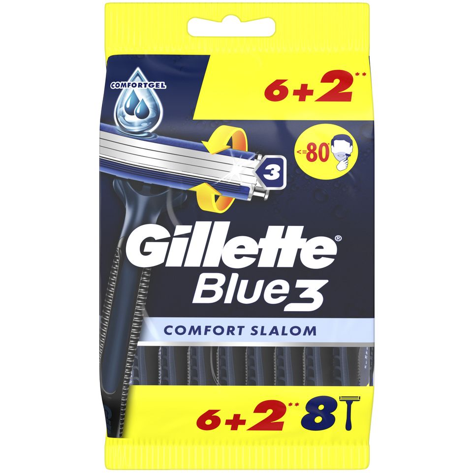 Одноразові станки для гоління Gillette Blue 3 Comfort Slalom, 8 шт. - фото 2