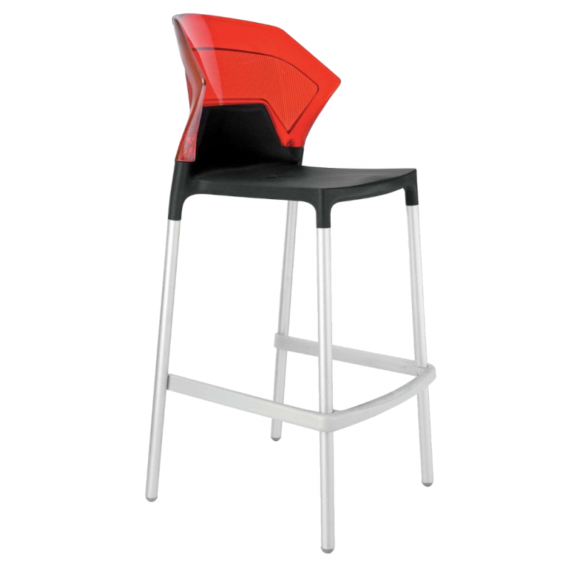 Барный стул Papatya Ego-S, черный с красным (4823052301149) - фото 1