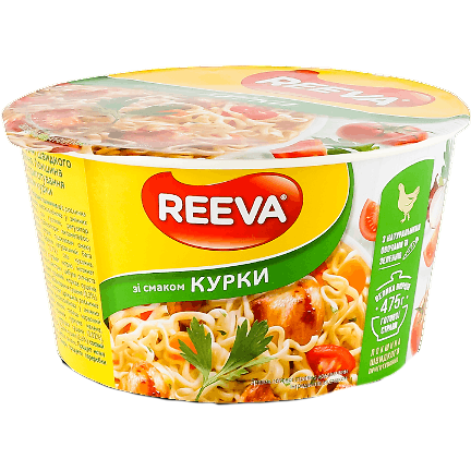 Лапша быстрого приготовления Reeva со вкусом курицы 75 г (927286) - фото 2