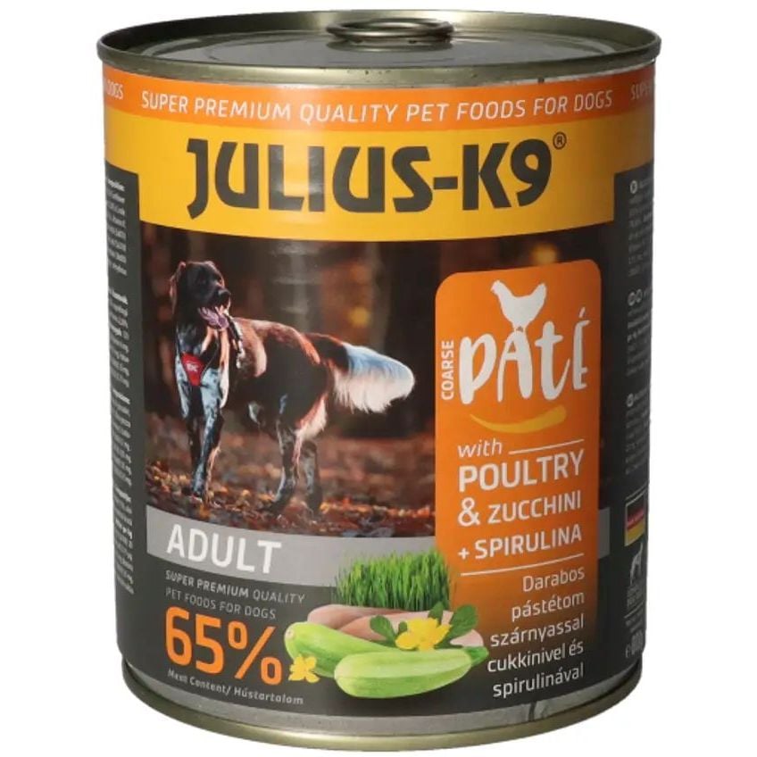 Влажный корм для собак Julius-K9 Паштет c птицей и цукини, 800 г - фото 1