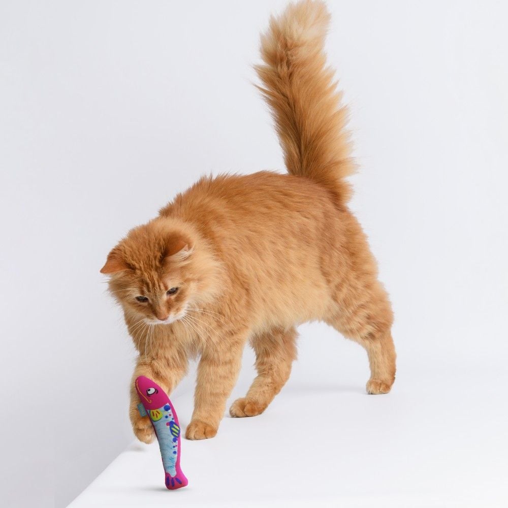 Іграшка для котів Barksi Рибки з котячою м'ятою та дзвіночком 16.5 см 3 шт. - фото 8