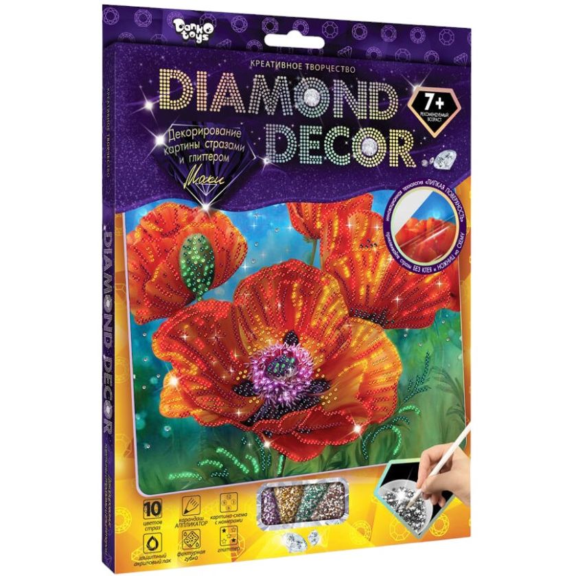 Набор креативного творчества Danko Toys Маки DD-01-04 Diamond Decor - фото 1