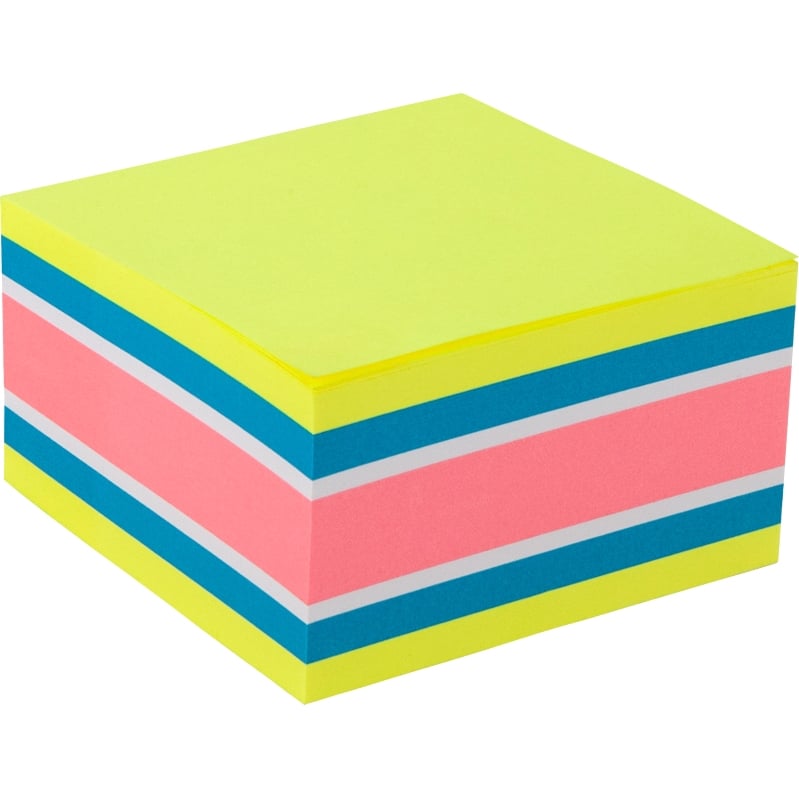 Блок бумаги с клейким слоем Axent, 75x75 мм 450 листов неоновые цвета (2326-51-A) - фото 1