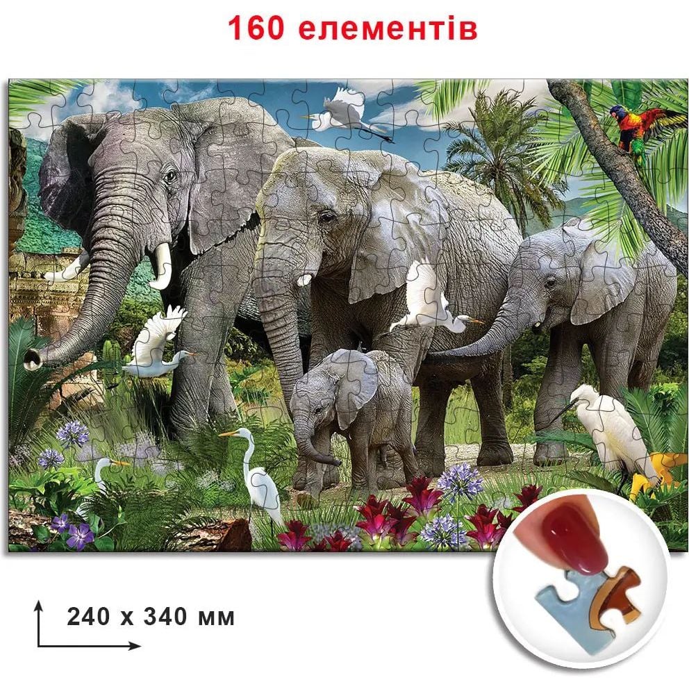 Пазл Київська фабрика іграшок Слоны 160 элементов - фото 2
