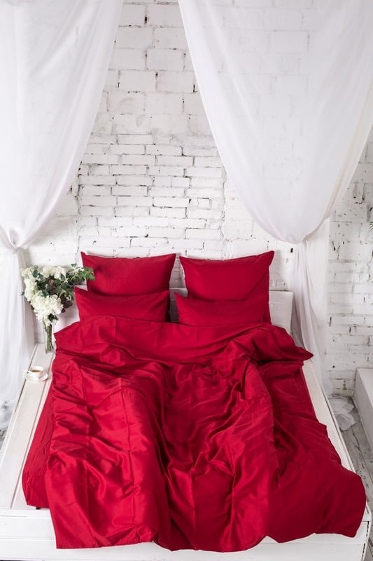 Комплект постельного белья Ecotton, евростандарт, 4 единицы, красный (20369) - фото 1