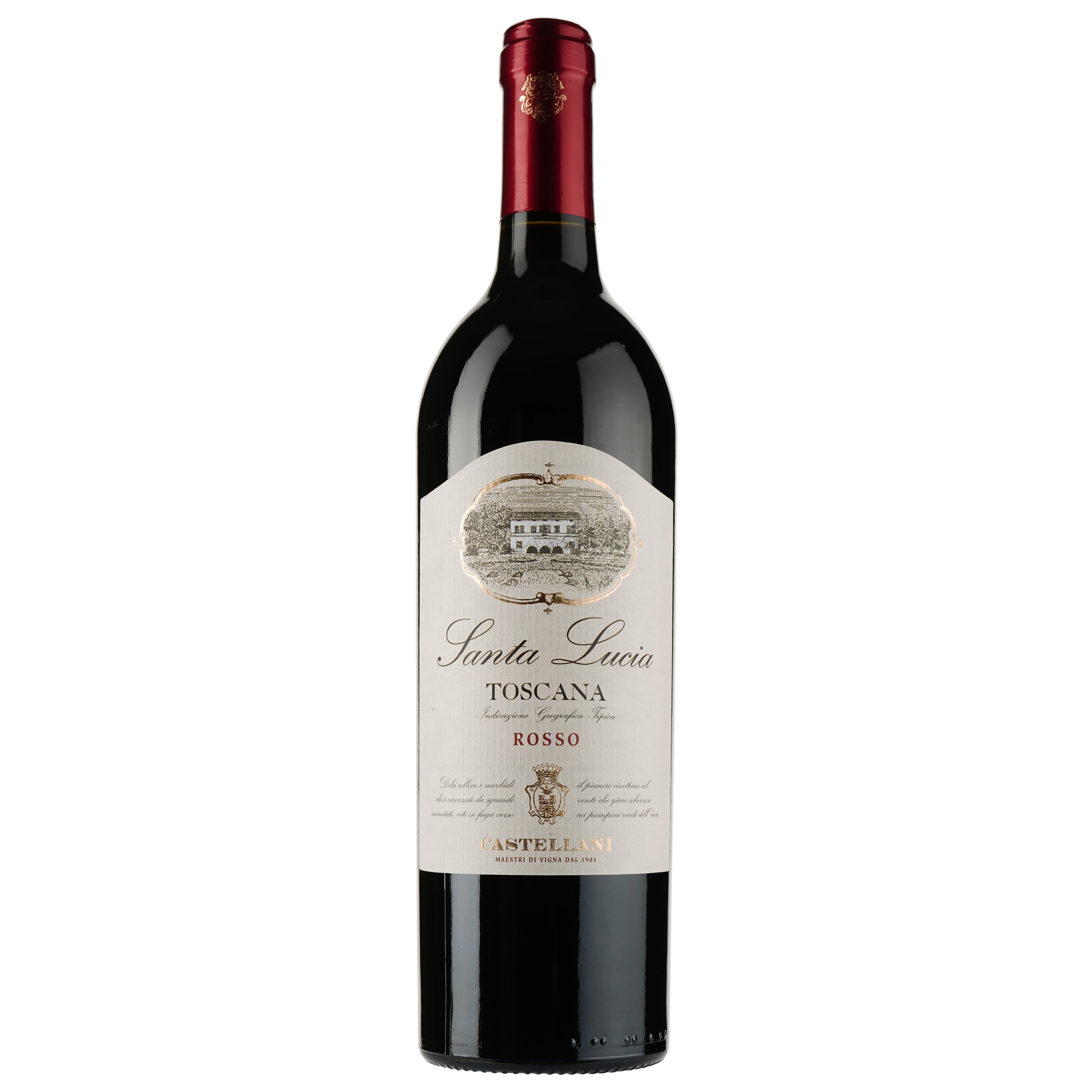 Вино Castellani Toscano Rosso Cru Santa Lucia IGT, красное, сухое, 12%, 0,75 л - фото 1
