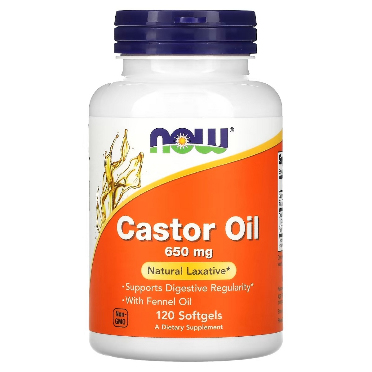 Касторова олія Now Foods Castor Oil 650 мг 120 гелевих капсул - фото 1