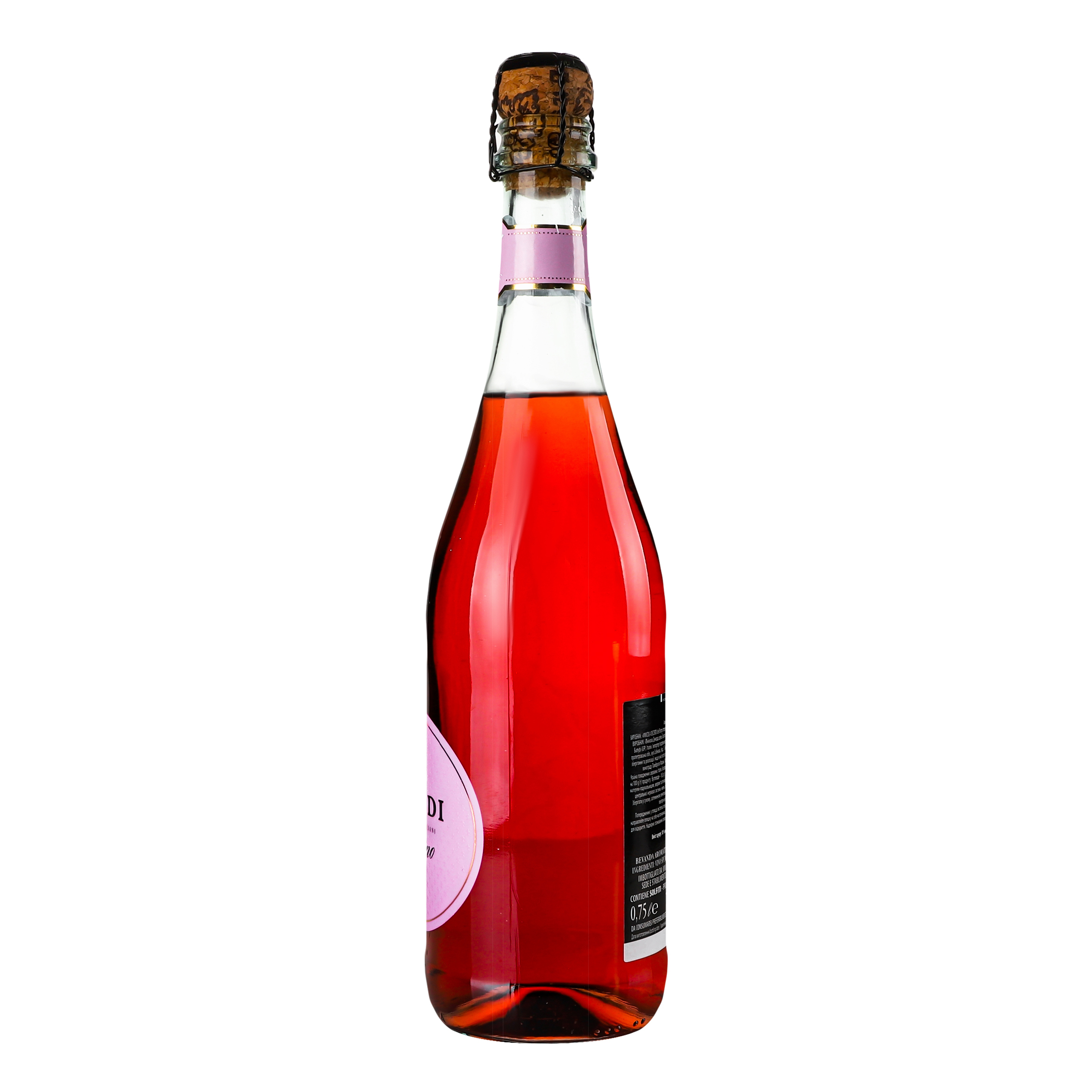 Ароматизированный напиток на основе вина Decordi Fragolino Rosato, розовый, полусладкий, 7,5%, 0,75 л - фото 3