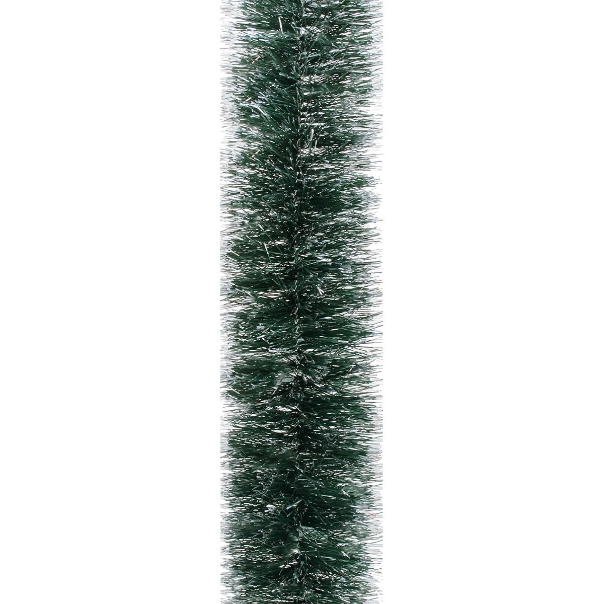 Мішура Novogod'ko 7.5 см 2 м зелена зі срібними кінчиками (980439) - фото 1