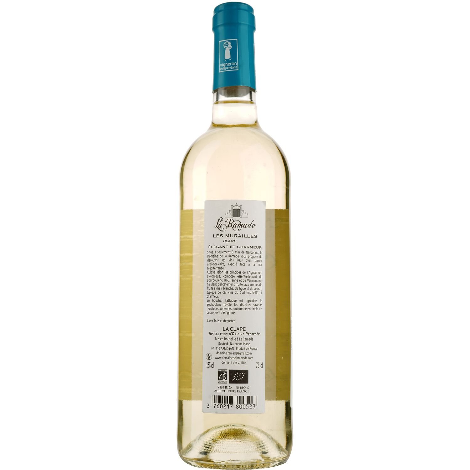Вино La Murailles La Ramade AOP La Clape, біле, сухе, 0,75 л - фото 2