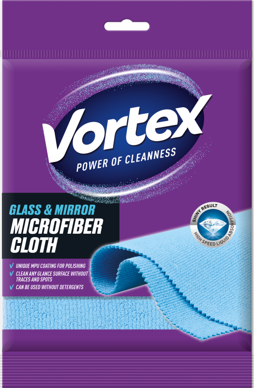 Салфетка Vortex для стекла и зеркал, микрофибра - фото 1