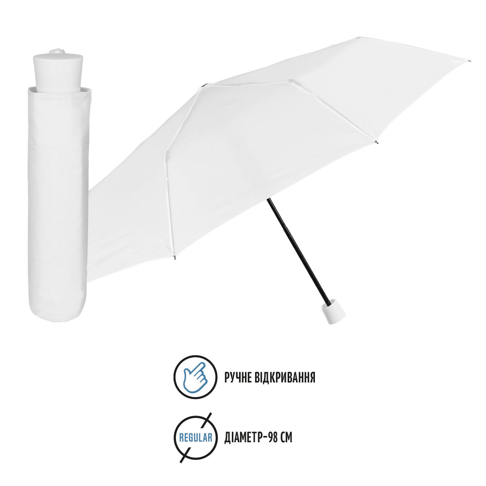 Зонтик Perletti Ombrelli складной механический белый (96005-04) - фото 3