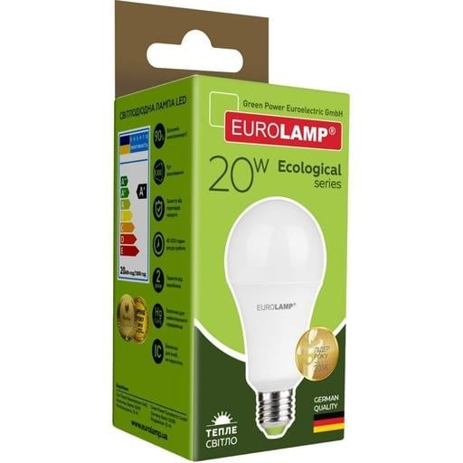 Світлодіодна лампа Eurolamp LED Ecological Series, A75, 20W, E27, 3000K (50) (LED-A75-20272(P)) - фото 4