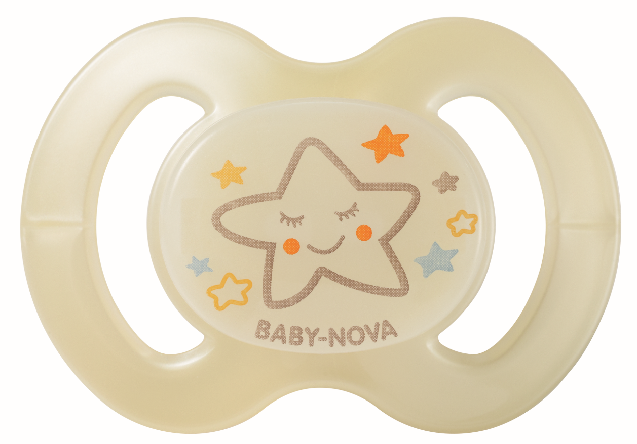 Силіконова пустушка Baby-Nova Star, 6-18 міс., бежевий (3962485) - фото 1