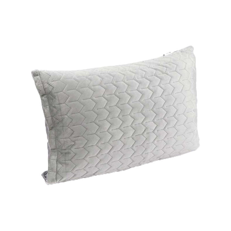 Чохол на подушку Руно Grey на блискавці, стьобаний мікрофайбер+велюр, 50х70 см, сірий (382.55_Grey) - фото 1
