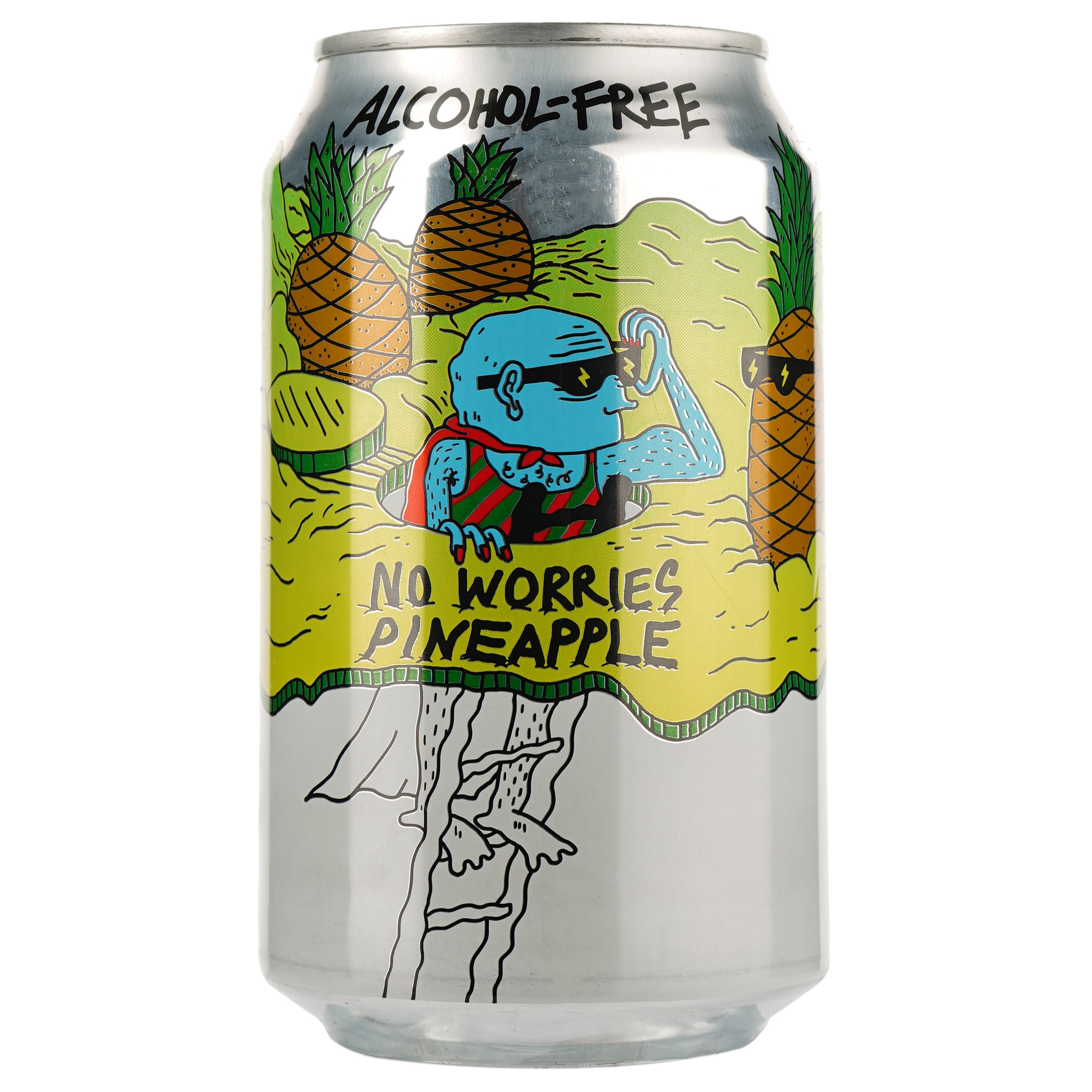 Пиво Lervig No Worries Pineapple, світле, 0,5%, з/б, 0,33 л - фото 1