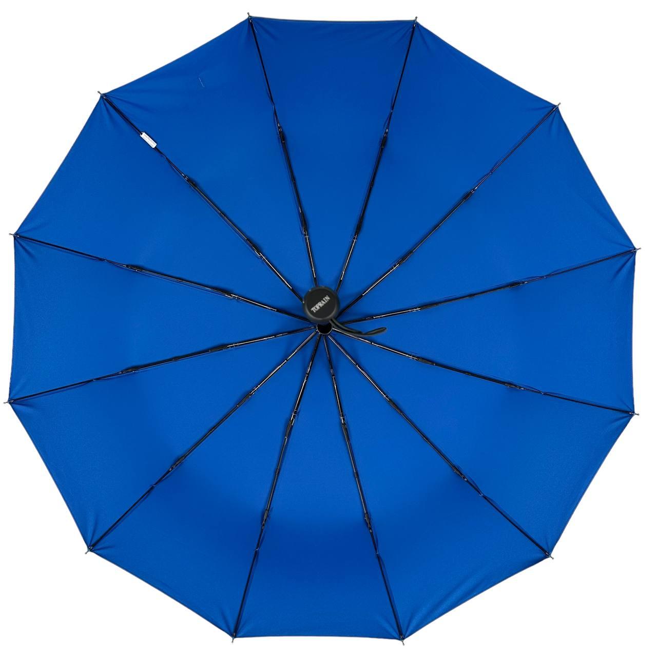 Складной зонтик полный автомат Toprain 105 см синий - фото 3
