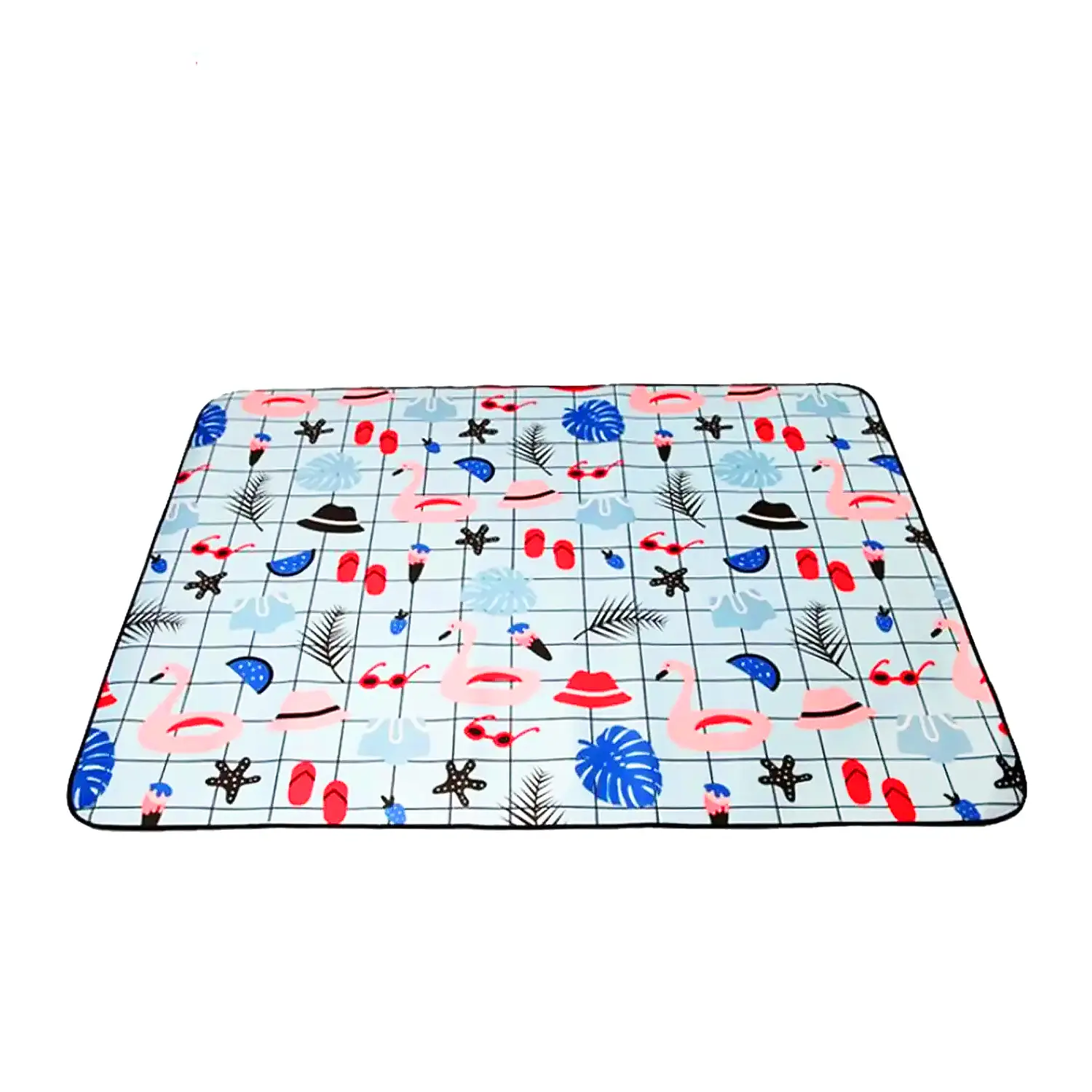 Вологостійкий килимок-сумка Supretto для пікніка, 145х130 см, кольоровий (7828) - фото 3