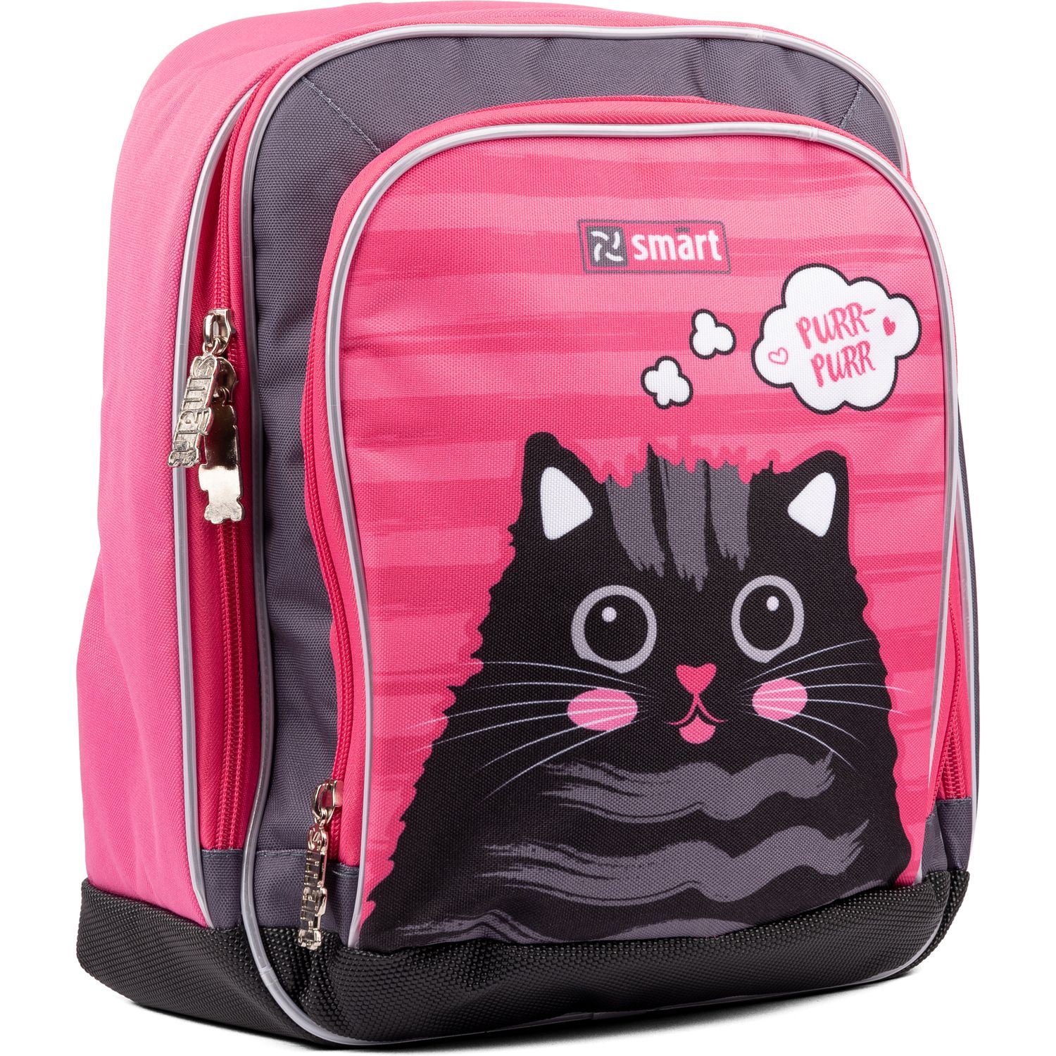 Рюкзак шкільний Smart H-55 Cat Rules, черный с розовым (558036) - фото 2