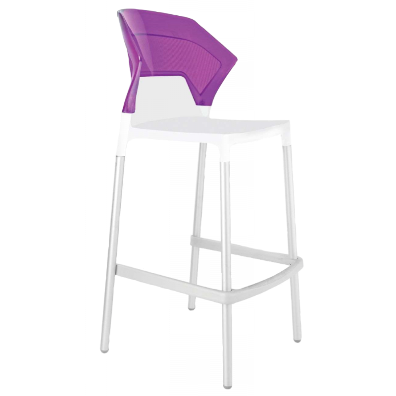Барный стул Papatya Ego-S, белый с фиолетовым (4823052301415) - фото 1