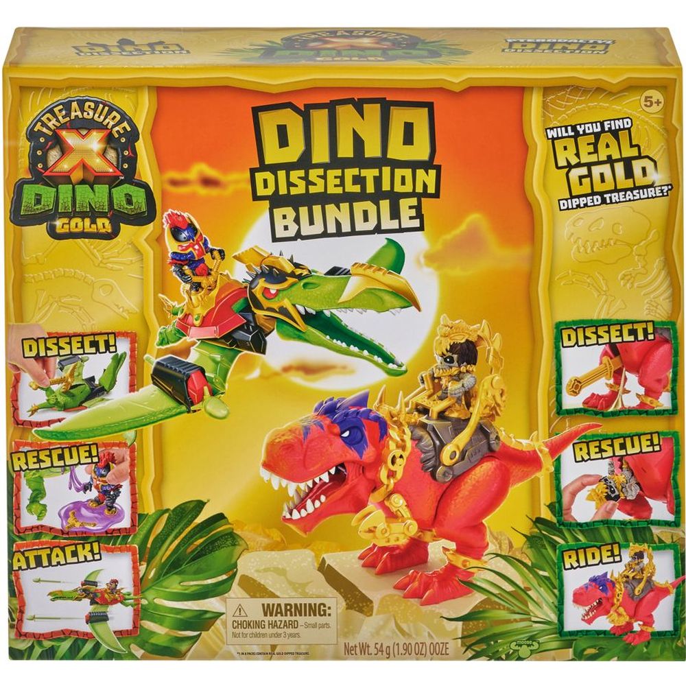 Игровой набор Treasure X Dino Gold Динозавр и Птеродактиль с сокровищами Золото динозавров (123114) - фото 1