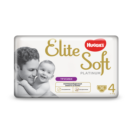 Подгузники-трусики Huggies Elite Soft Platinum 4 (9-14 кг), 36 шт. (824046) - фото 2