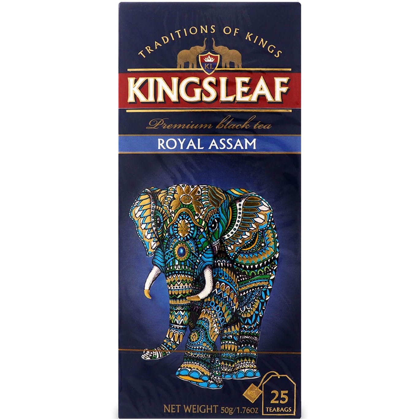 Чай черный Kingsleaf Royal assam 50 г (25 шт. х 2 г) (843113) - фото 1