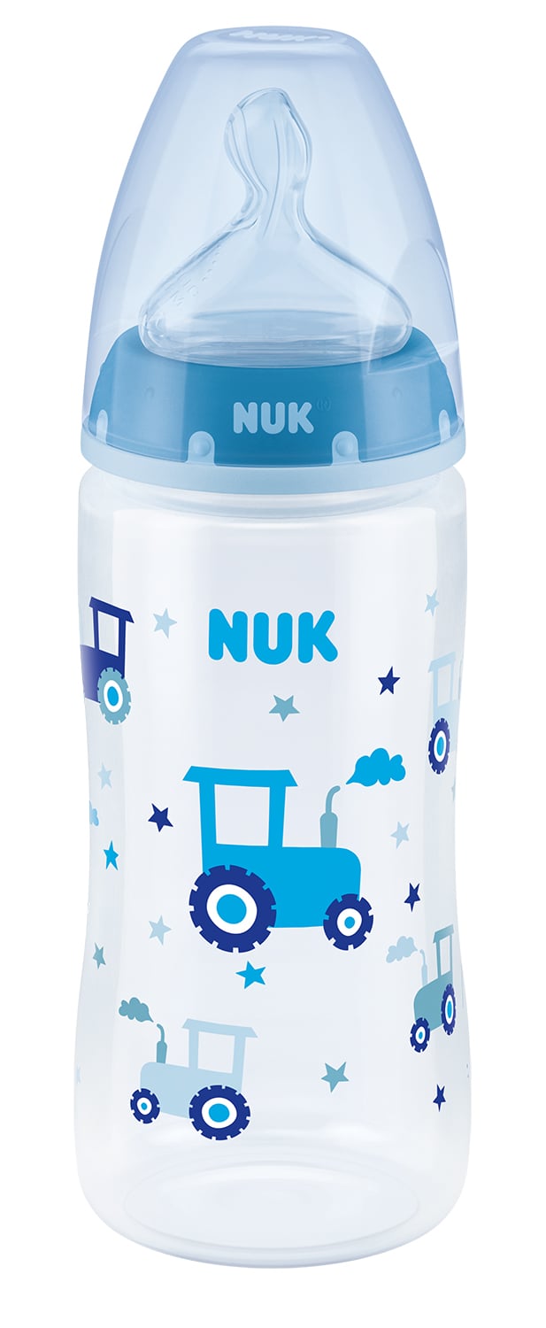 Пляшечка для годування NUK First Choice Plus Трактор, з силіконовою соскою, р.1, 300 мл (3952364) - фото 1