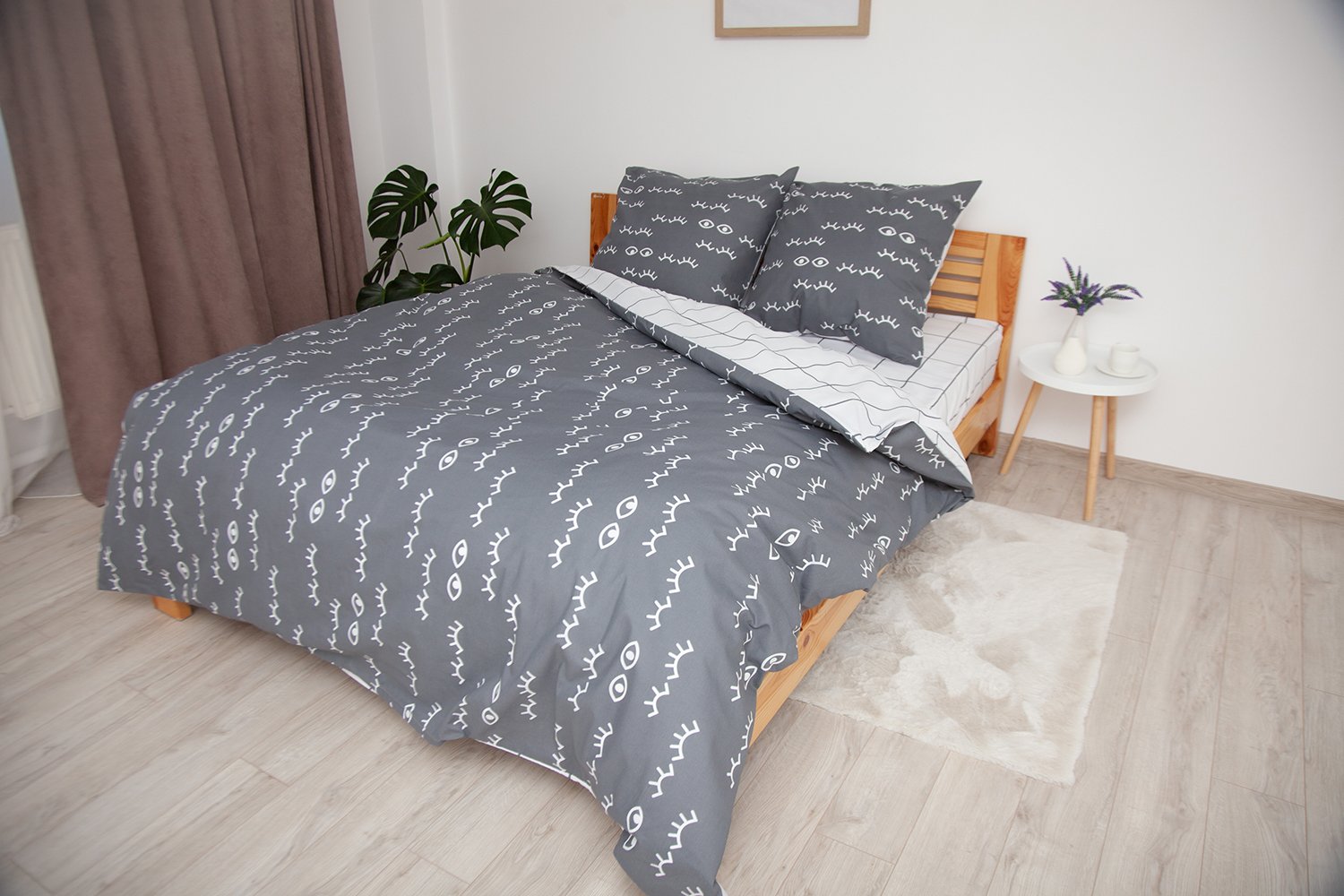 Комплект постельного белья ТЕП Soft dreams Look полуторный серый с белым (2-03857_27662) - фото 2