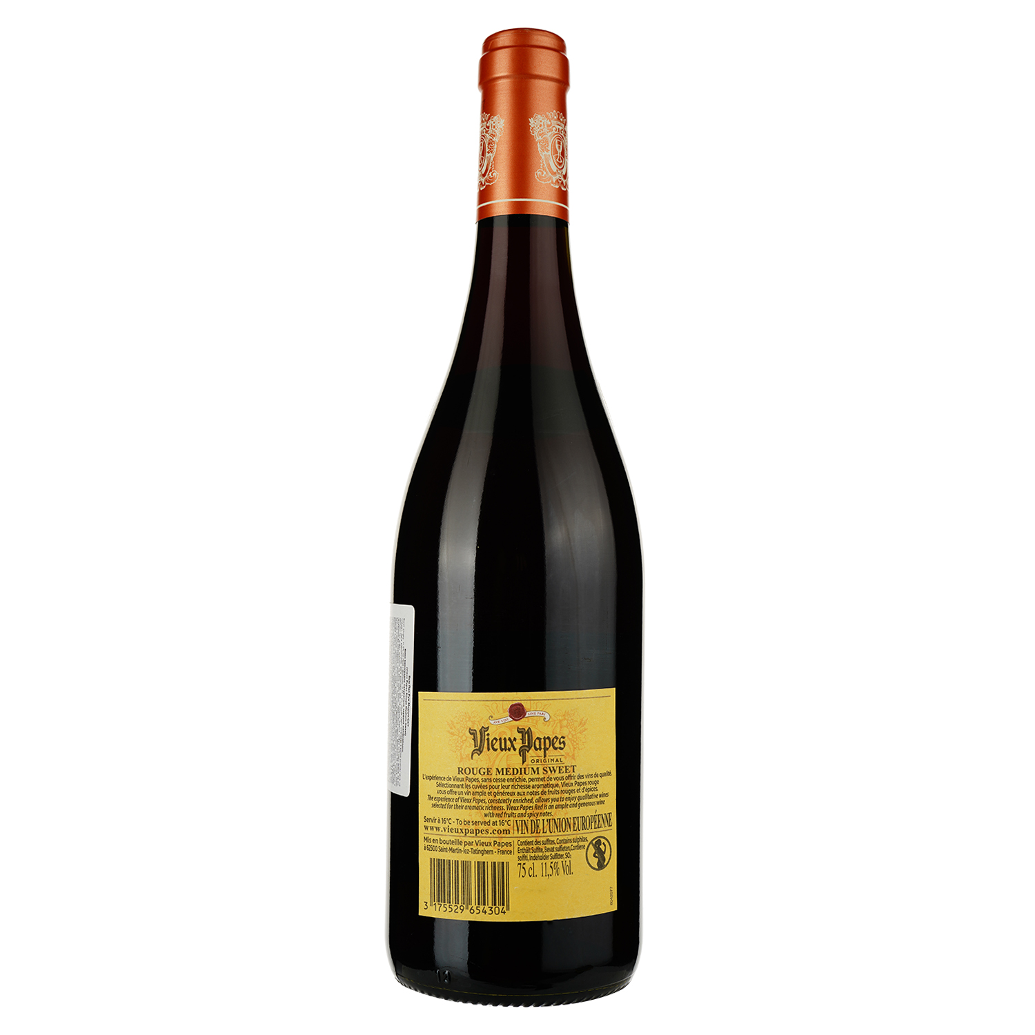 Вино Vieux Papes червоне напівсолодке 11,5% 0,75 л - фото 2