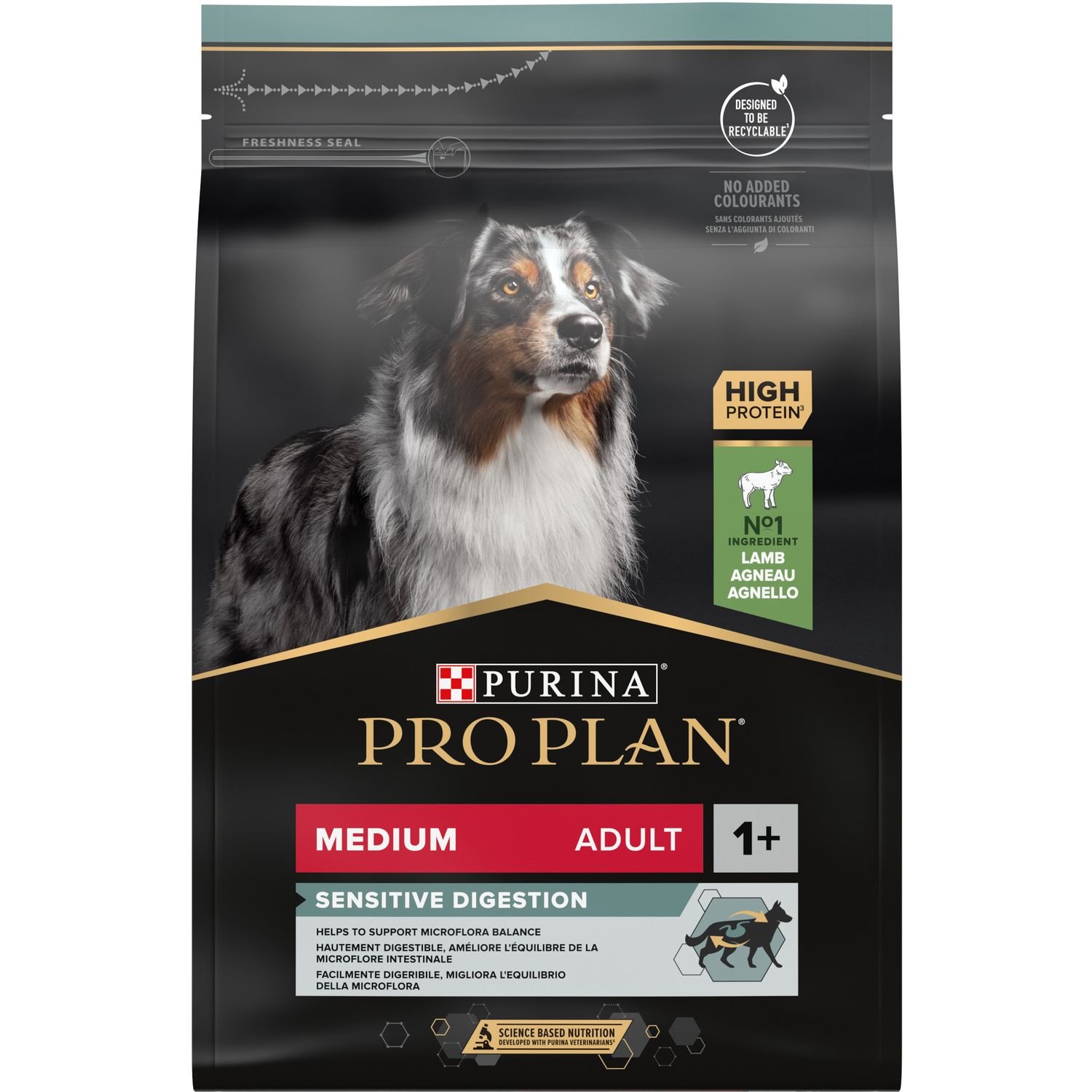 Сухий корм Purina Pro Plan Medium Adult 1+ Sensitive Digestion для дорослих собак середніх порід з чутливим травленням з ягням 3 кг - фото 2