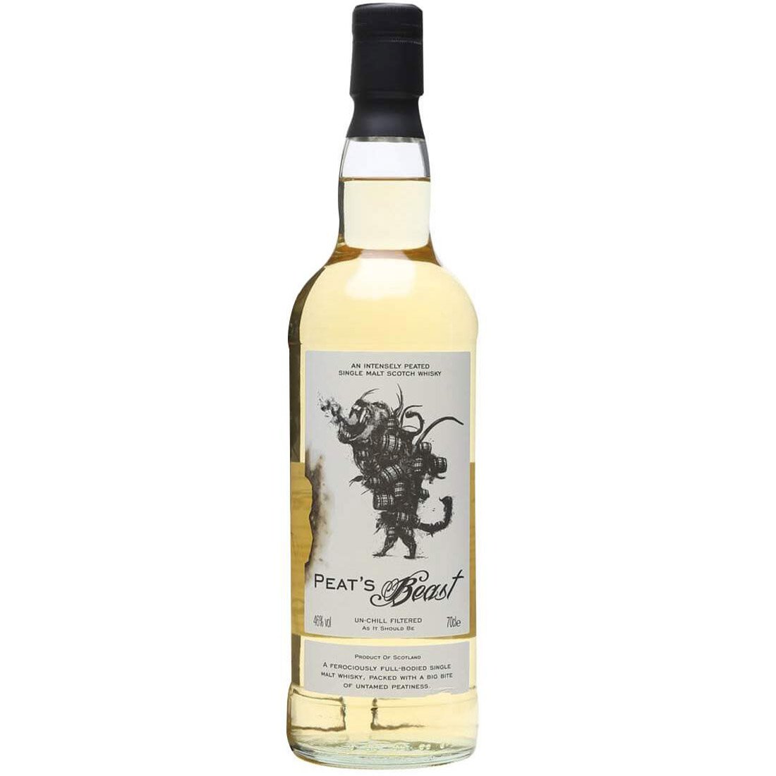 Виски Peat's Beast Unchillfiltered Single Malt Scotch Whisky 46% 0.7 л - фото 1