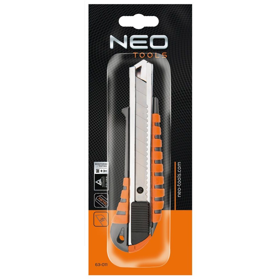 Ніж Neo Tools з сегментованим лезом 18х155 мм (63-011) - фото 2