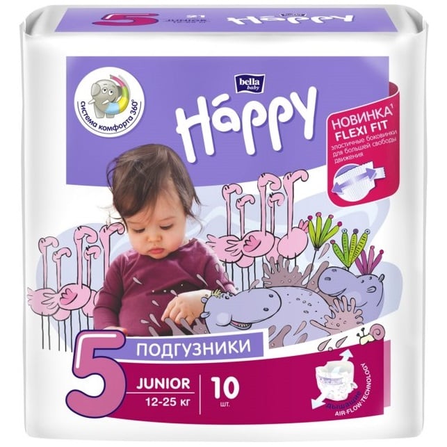 Подгузники детские Bella Baby Happy Junior 5 (12-25 кг), 10 шт. - фото 1