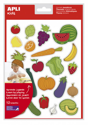 Наклейки тематические обучающие Apli Kids Фрукты и овощи, 12 листов (11451) - фото 1