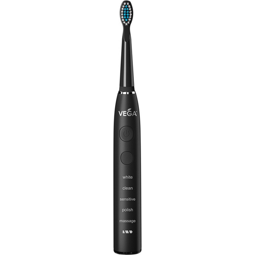 Электрическая звуковая зубная щетка Vega VT-600 W 5 режимов чистки черная - фото 1