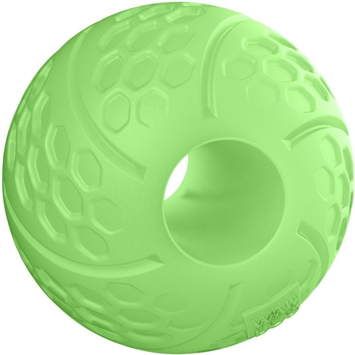 М'ячик Waudog Fun світлонакопичувальний, з отвором для ласощів, 7 см, салатовий (6209) - фото 2